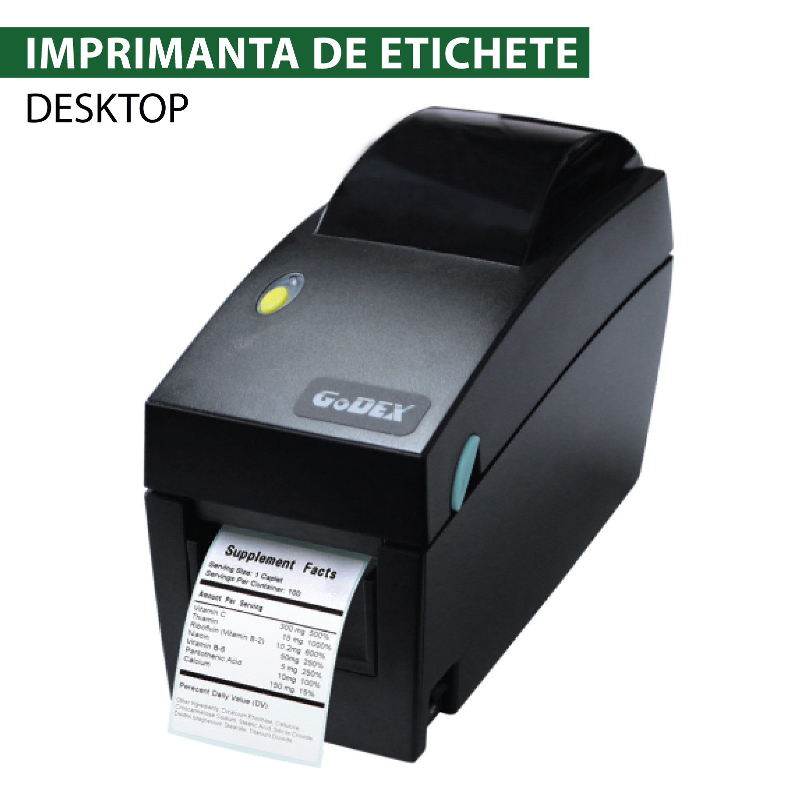 Imprimanta desktop de etichete | GoDEX DT2x | 54 mm, 203 dpi, USB, Ethernet, RS232
