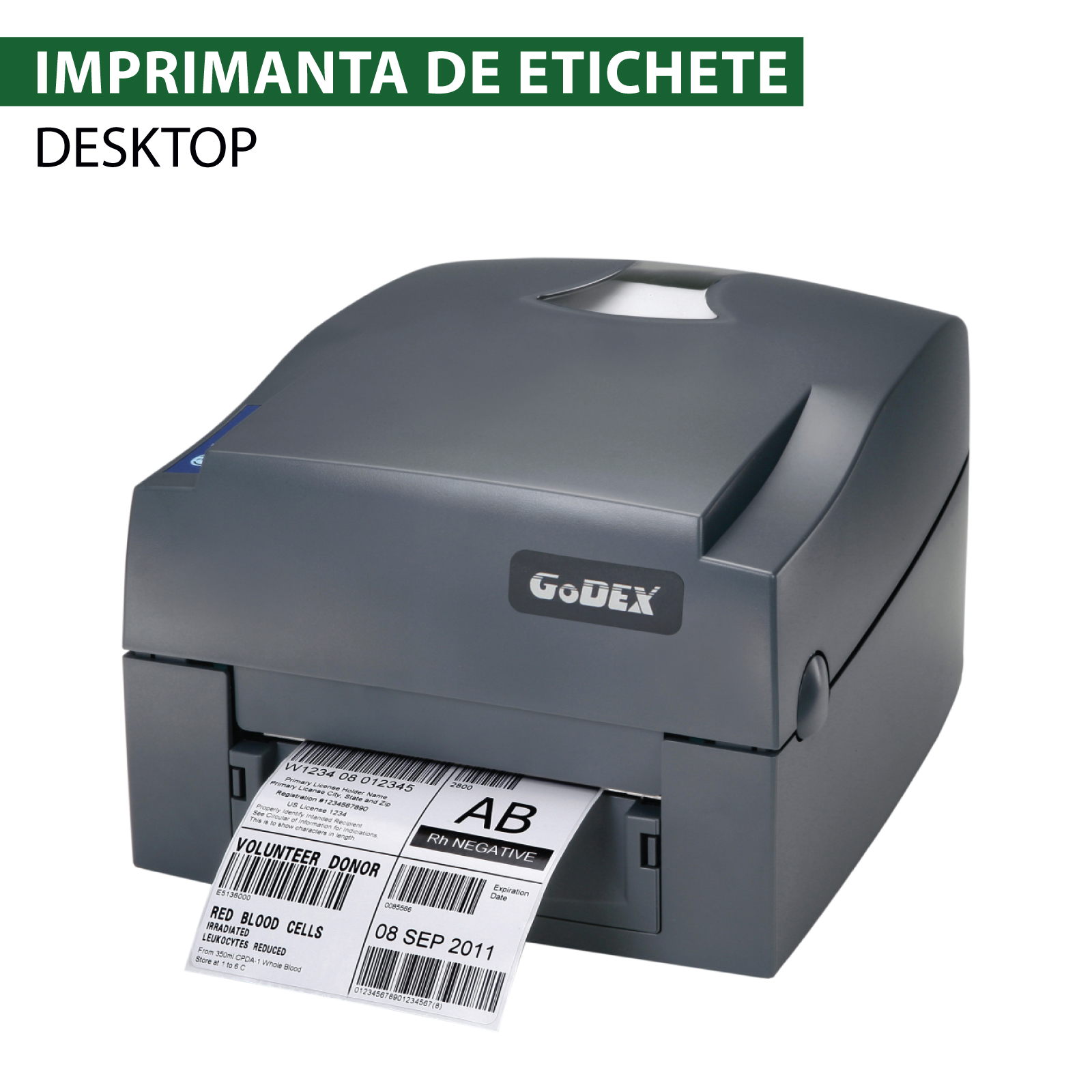 Imprimanta desktop de etichete | GoDEX GP-G500-UES | 110 mm, 203 dpi, USB, RS232, Ethernet
